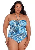 Plus Bandeau Halter One Piece Swimsuit