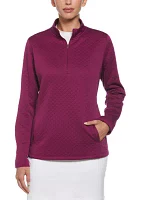 Midweight 1/4 Zip Quilted Fleece Golf Pullover