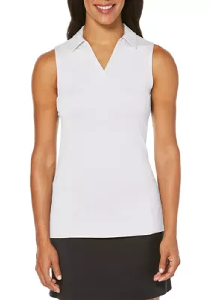 Women's Solid Sleeveless Golf Polo Shirt