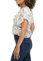 Short Sleeve Cinched Front Top