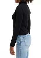 Long Sleeve Mock Ribbed T-Shirt