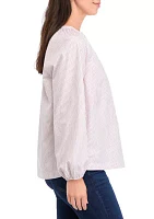 Women's Blouson Sleeve Peasant Top