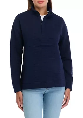 Women's Long Sleeve Quilted Quarter Zip Pullover