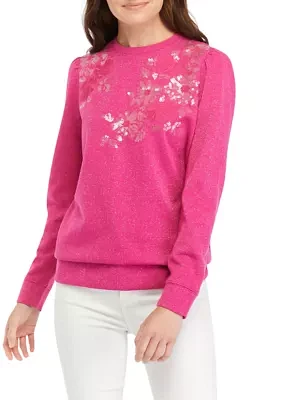 Women's Long Sleeve Sequin Sweatshirt