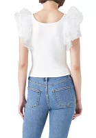 Contrast Organza Top