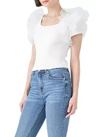 Contrast Organza Top