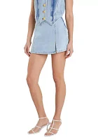 High-waisted Denim Mini Skort