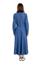 Button Up Denim Maxi Dress