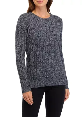 Women's Long Sleeve Cable Knit Sweater