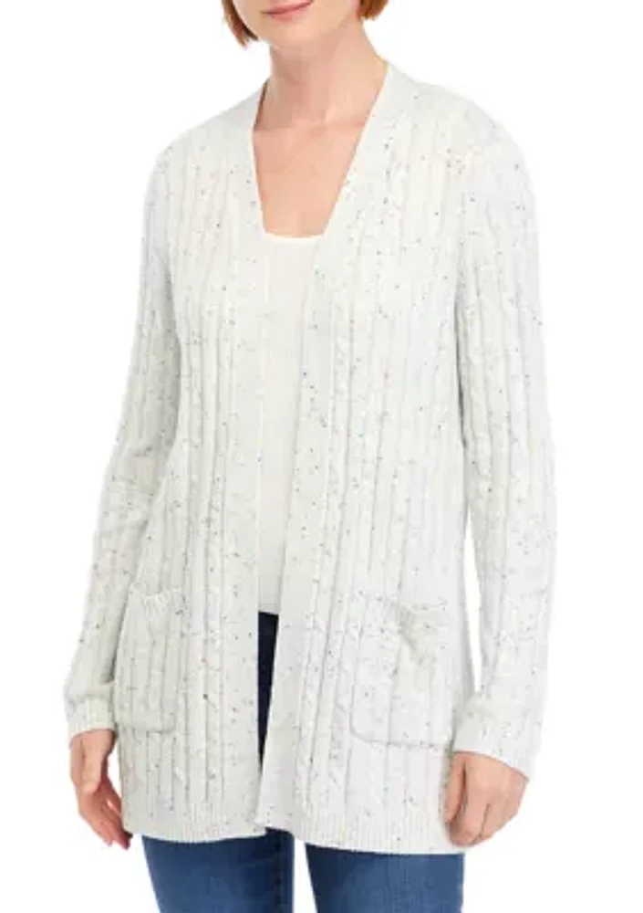 Women's Long Sleeve Cable Knit Cardigan