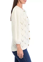 Women's 3/4 Sleeve Cable Knit Cardigan