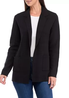 Women's Open Front Knit Blazer