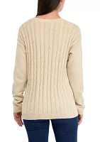 Women's Heather Cable Knit Sweater