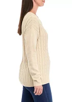 Women's Heather Cable Knit Sweater