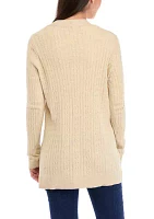 Women's Button Front Cable Knit Cardigan