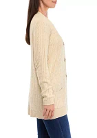 Women's Button Front Cable Knit Cardigan