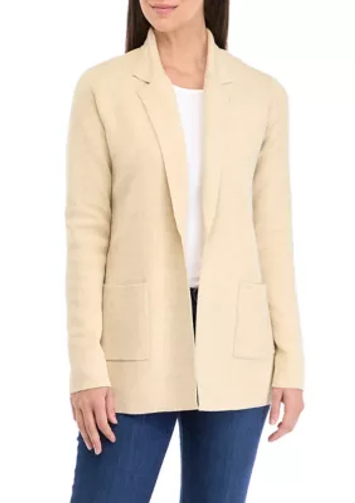 Women's Open Front Knit Blazer