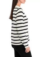 Women's Striped Button Front Cardigan