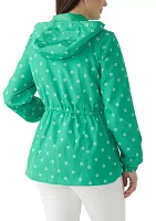 Women's Long Sleeve Hooded Printed Anorak Jacket