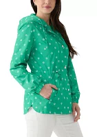 Women's Long Sleeve Hooded Printed Anorak Jacket