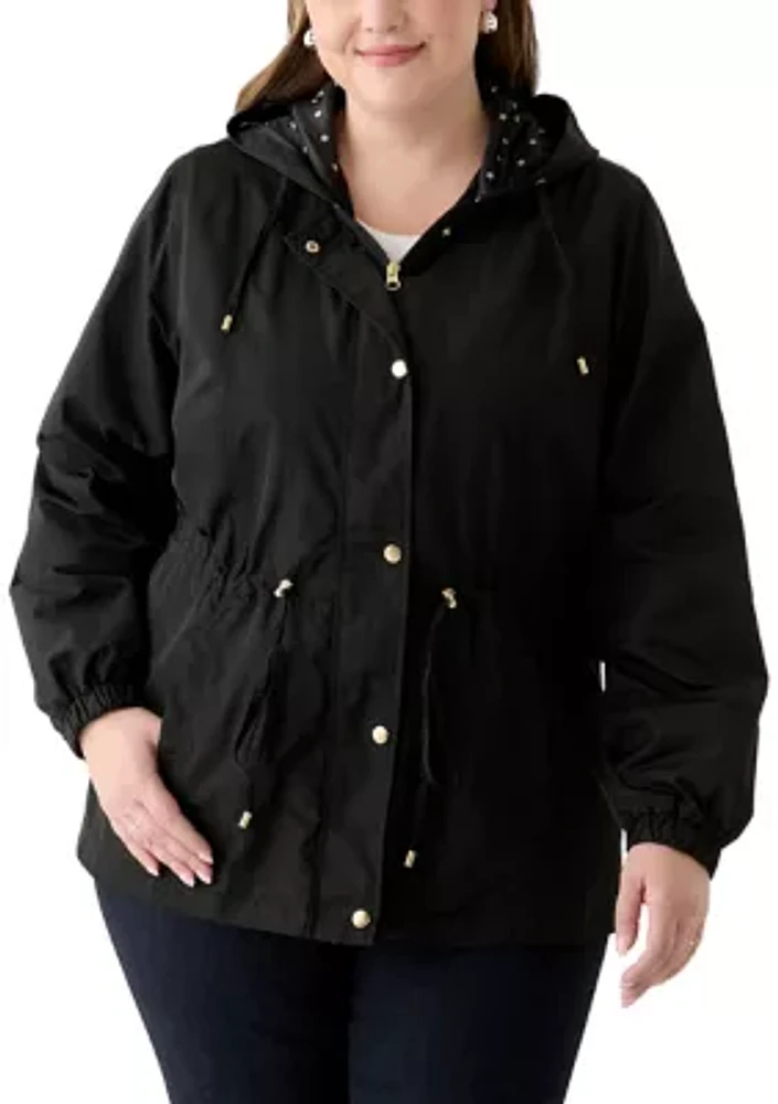 Plus Long Sleeve Hooded Anorak Jacket