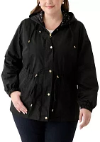 Plus Long Sleeve Hooded Anorak Jacket