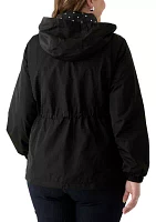 Plus Long Sleeve Hooded Anorak Jacket