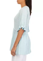 Women's Flutter Sleeve Tunic Top