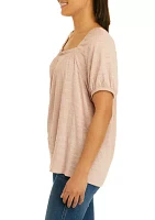 Women's Short Sleeve Square Neck Top