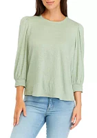 Women's Solid Button Back Top