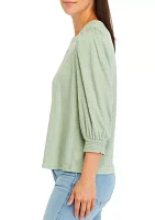 Women's Solid Button Back Top