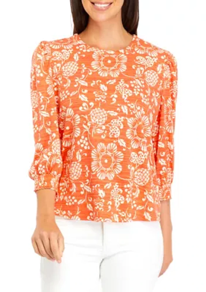 Floral Printed Button Back Top