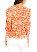 Floral Printed Button Back Top