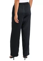 Women's High Rise Pull On Satin Wide Leg Pants