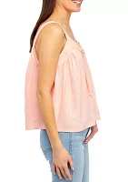 Petite Tie Neck Tank Top