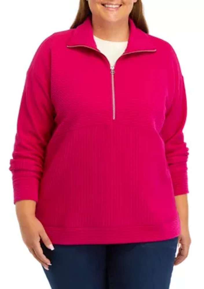 Plus Ottoman Half Zip Pullover