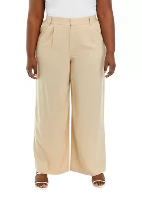 Plus Sized Relaxed Pleated Front Pants