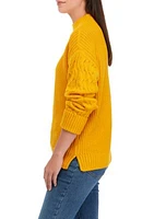 Women's Mock Neck Cuff Sleeve Sweater