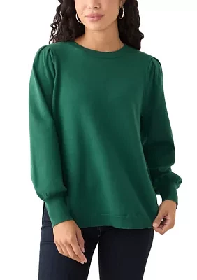 Petite Round Hem Tipped Sweater