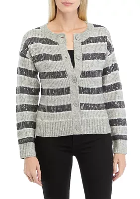 Petite Stripe Shine Cardigan