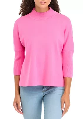 Petite Mock Neck Popover Sweater