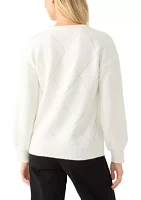 Women's Sequin Diamond Quilted Sweater