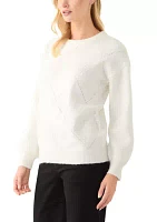 Women's Sequin Diamond Quilted Sweater