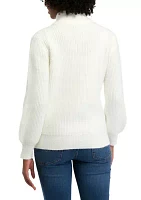 Women's 1/4 Jewel Button Sweater