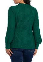 Plus Long Sleeve Cable Sweater