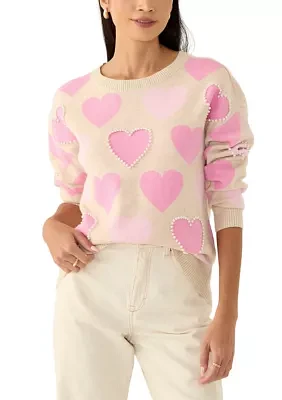 Petite All Over Heart Sweater