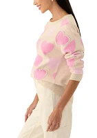 Petite All Over Heart Sweater