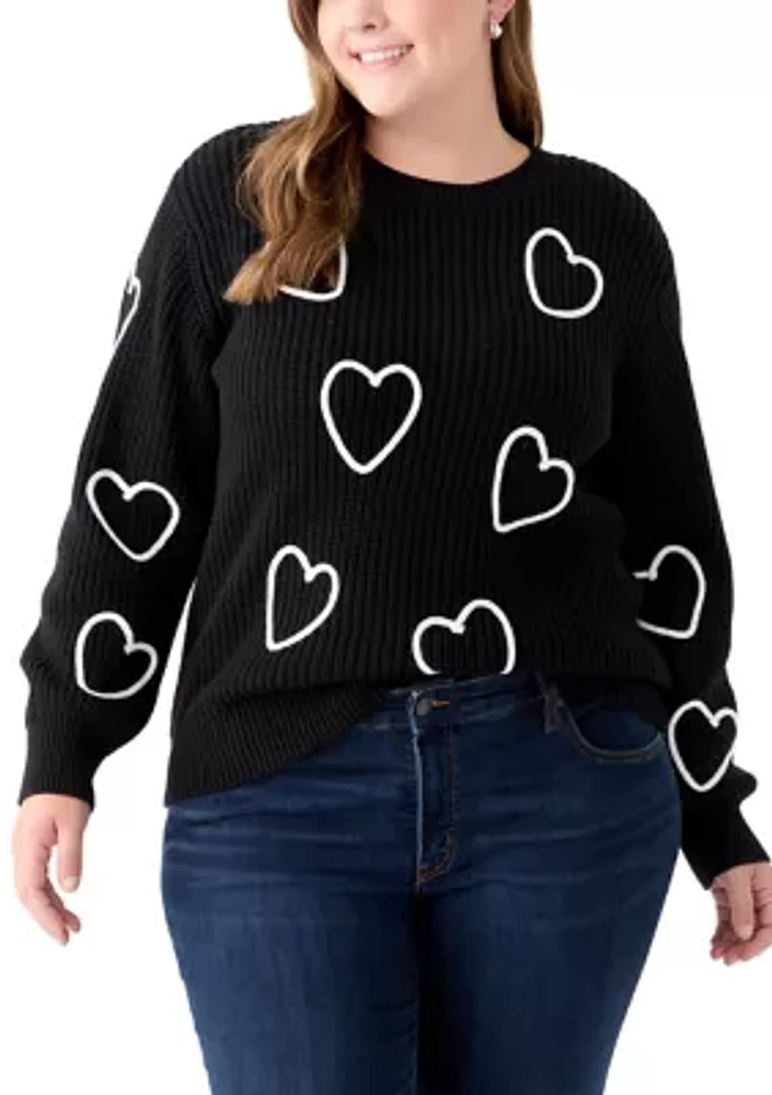 Plus Stitch Heart Sweater