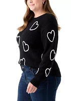 Plus Stitch Heart Sweater