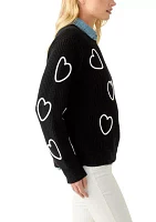 Women's Stitch Heart Sweater